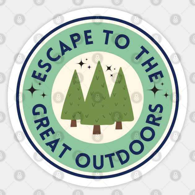 Escape to the Great Outdoors! Simple Camping Shirt Design Sticker by ApexDesignsUnlimited